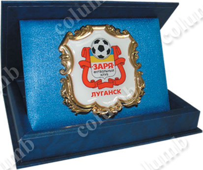 Герб футбольного клуба «Заря» г. Луганськ до 2011 г.в стандартном корпусе «картуш» 